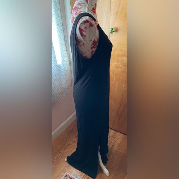 Green Envelope - Black Stretch Knit Maxi Sundress -SZ L - Picture 4 of 9